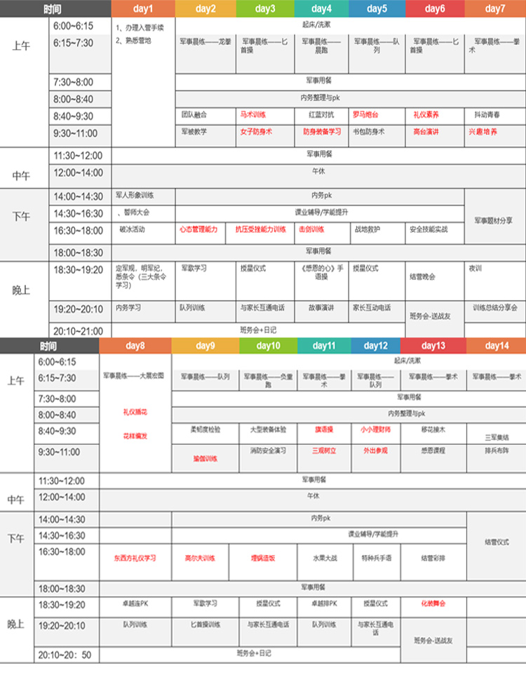 暑假14天精英女兵训练营